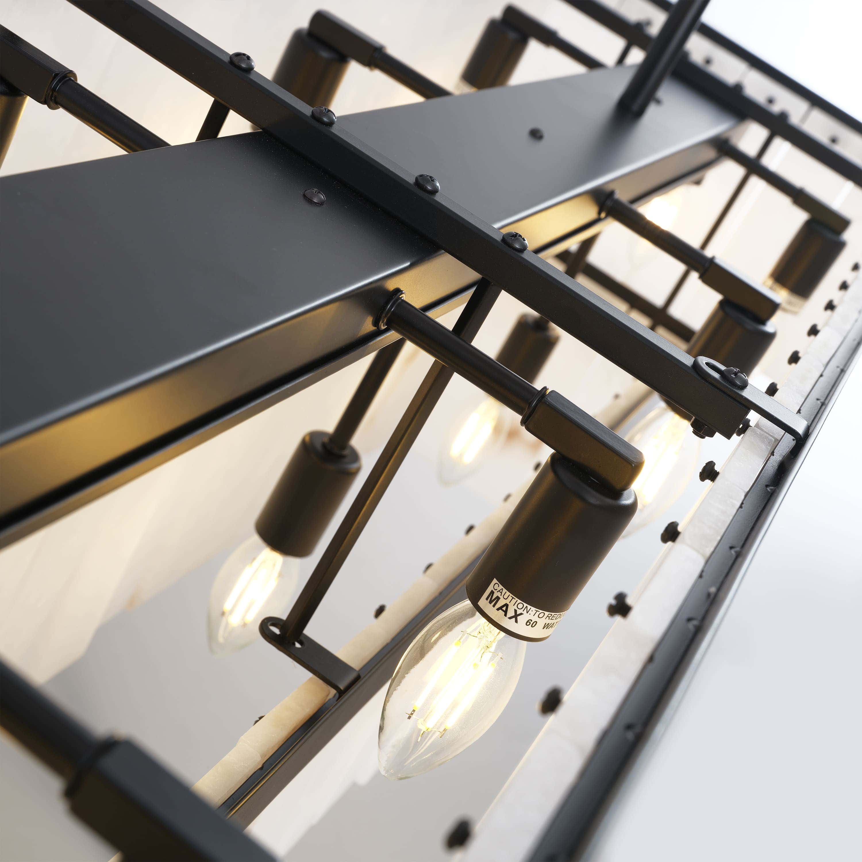 Solmare Alabaster Rectangular Chandelier 55"W