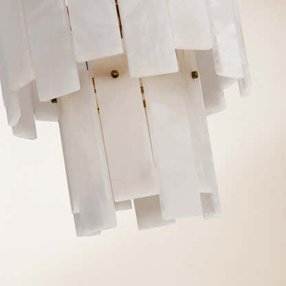 Nivislight Alabaster 2-Tier Round Pendant 13"