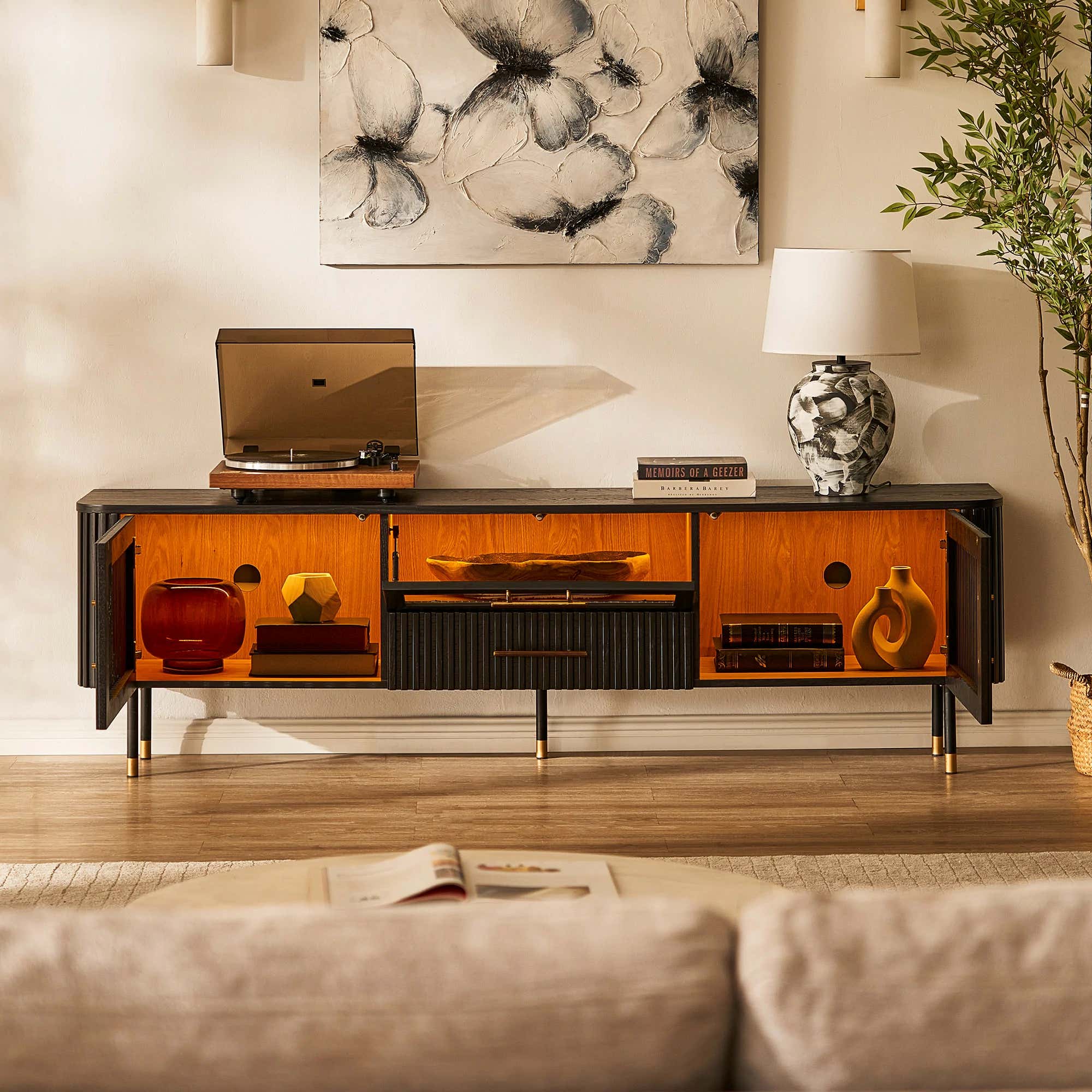 Ewan Oak Media Console 80"W