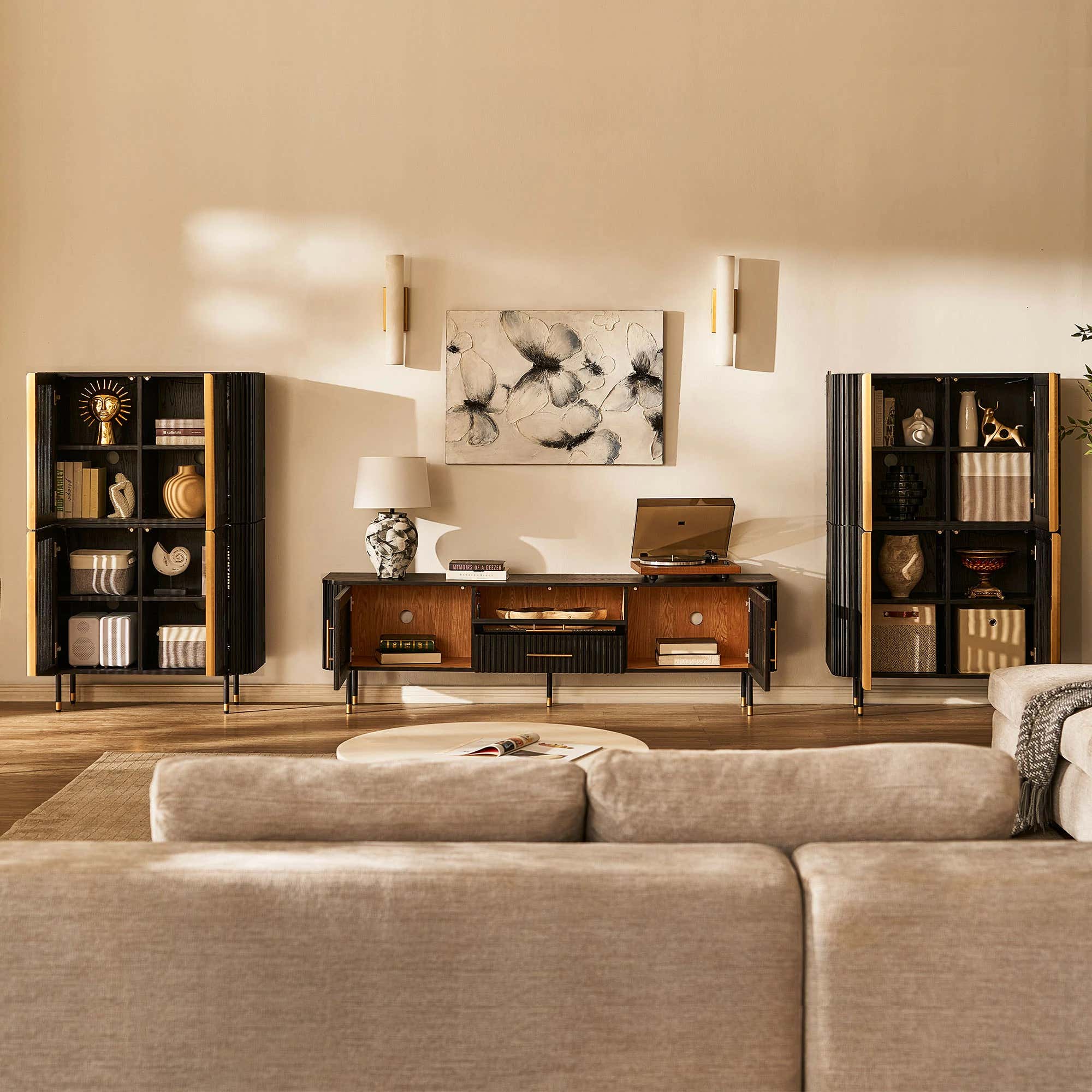 Ewan Oak Media Console 80"W