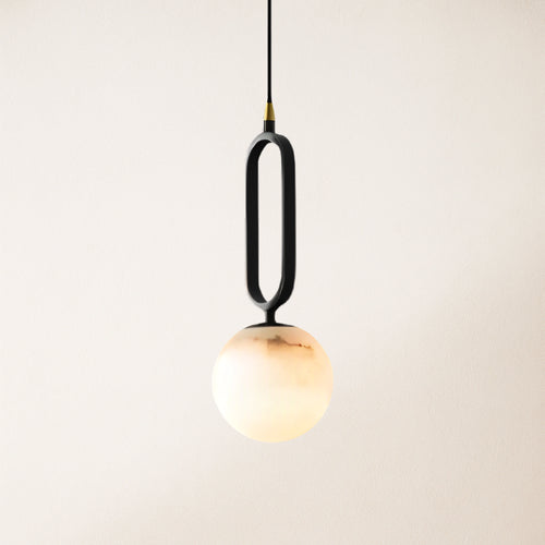 Dadaly Alabaster Small Art Ball Pendant 5.9''D