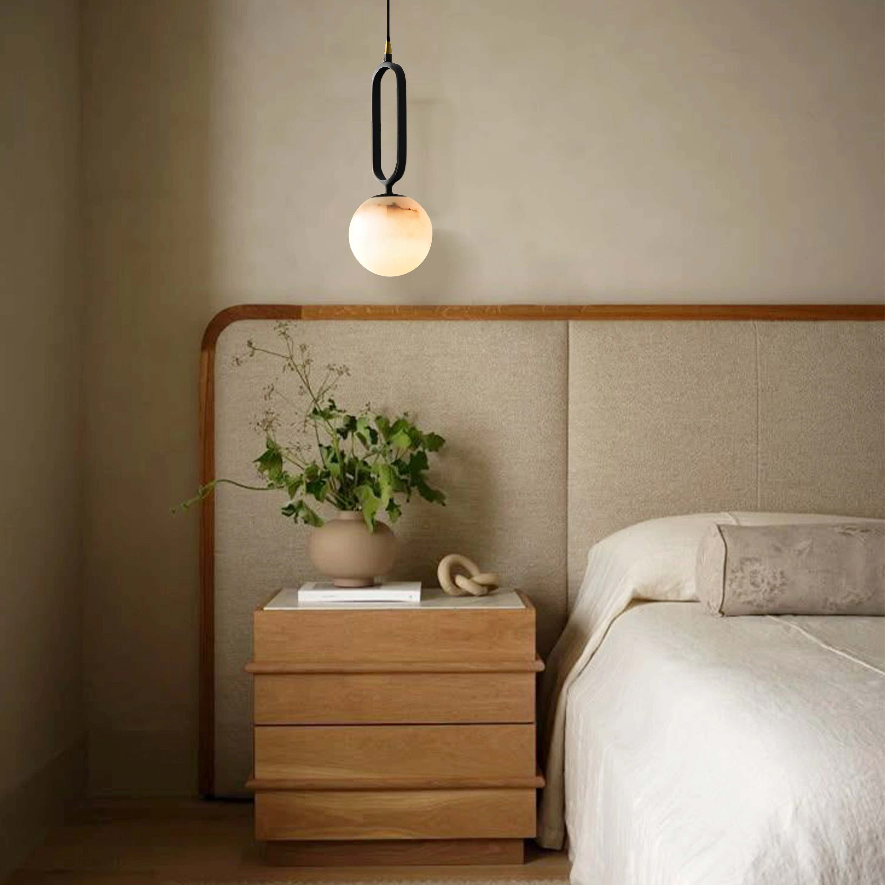 Dadaly Alabaster Small Art Ball Pendant 5.9''D