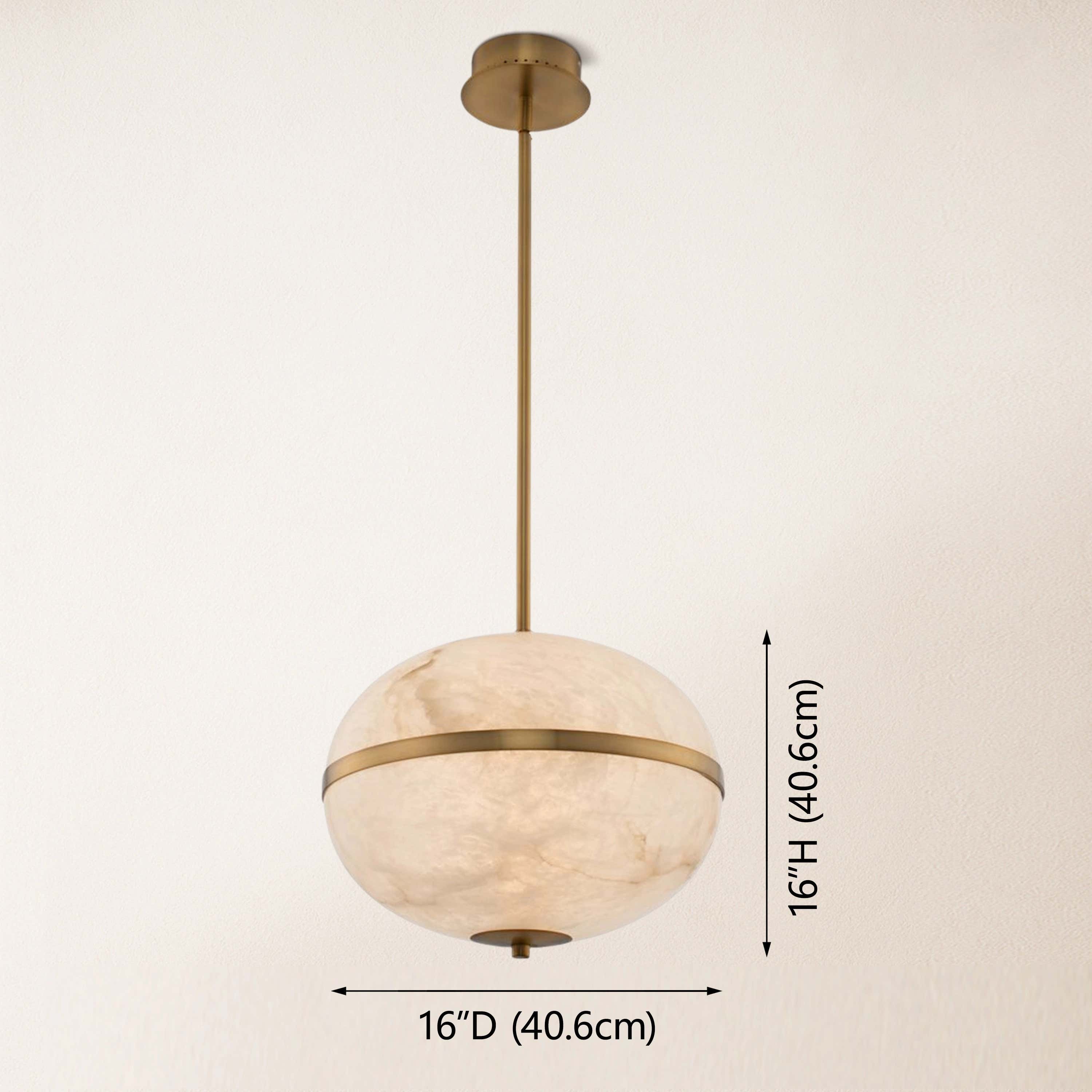 Dadaly Alabaster Small Art Canterbury LED Mini Pendant 16"H