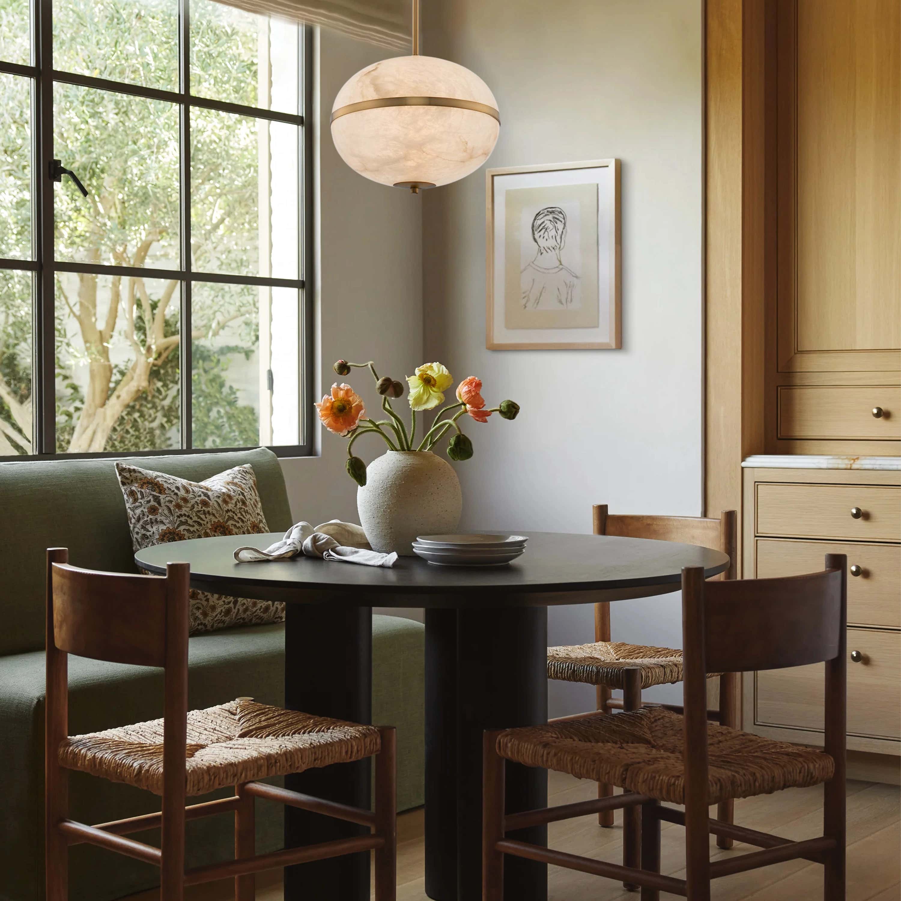 Dadaly Alabaster Small Art Canterbury LED Mini Pendant 10"