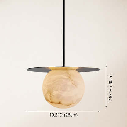 Dadaly Garfield Spanish Alabaster Small Art Bedside Pendant 10"D