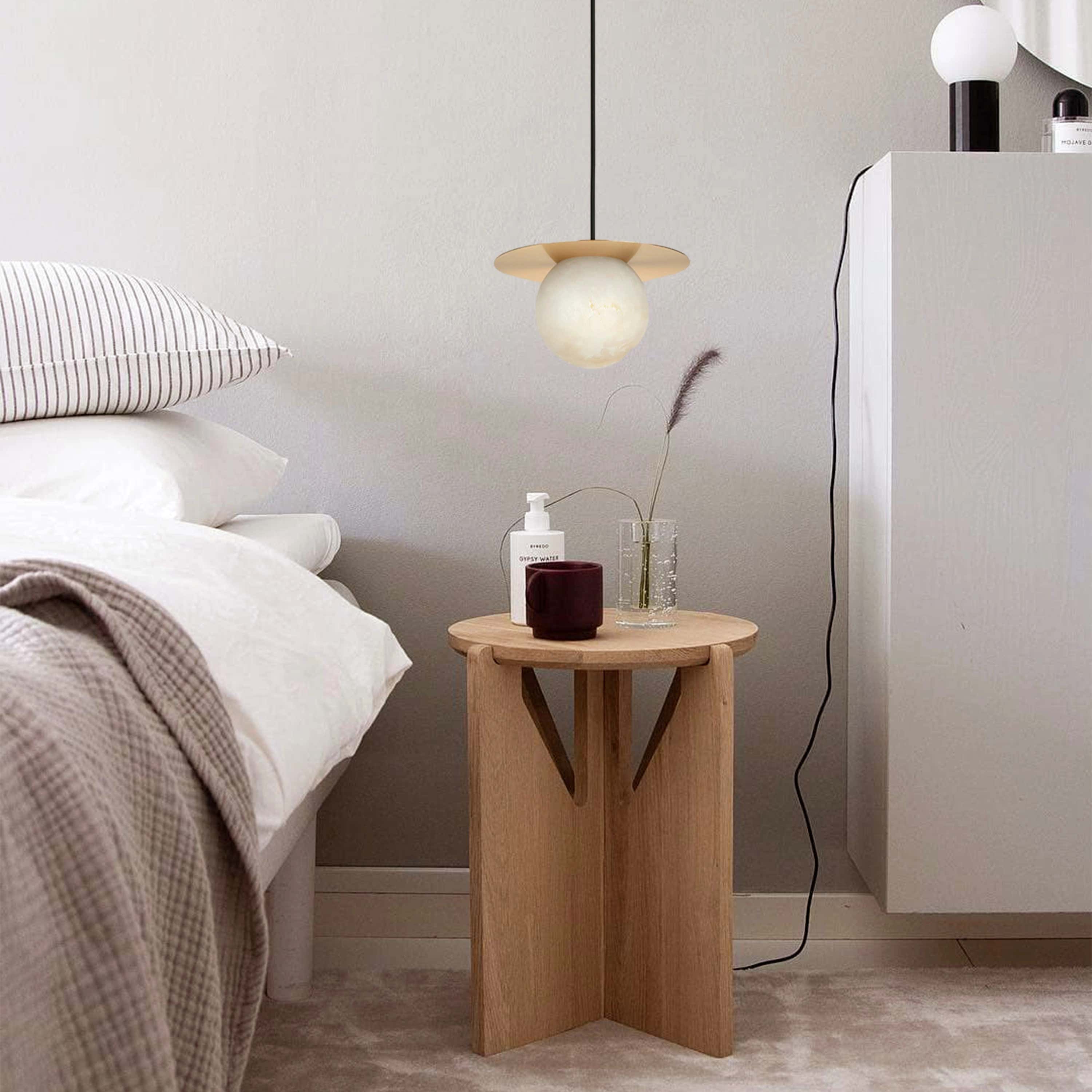 Dadaly Garfield Spanish Alabaster Small Art Bedside Pendant 16"D