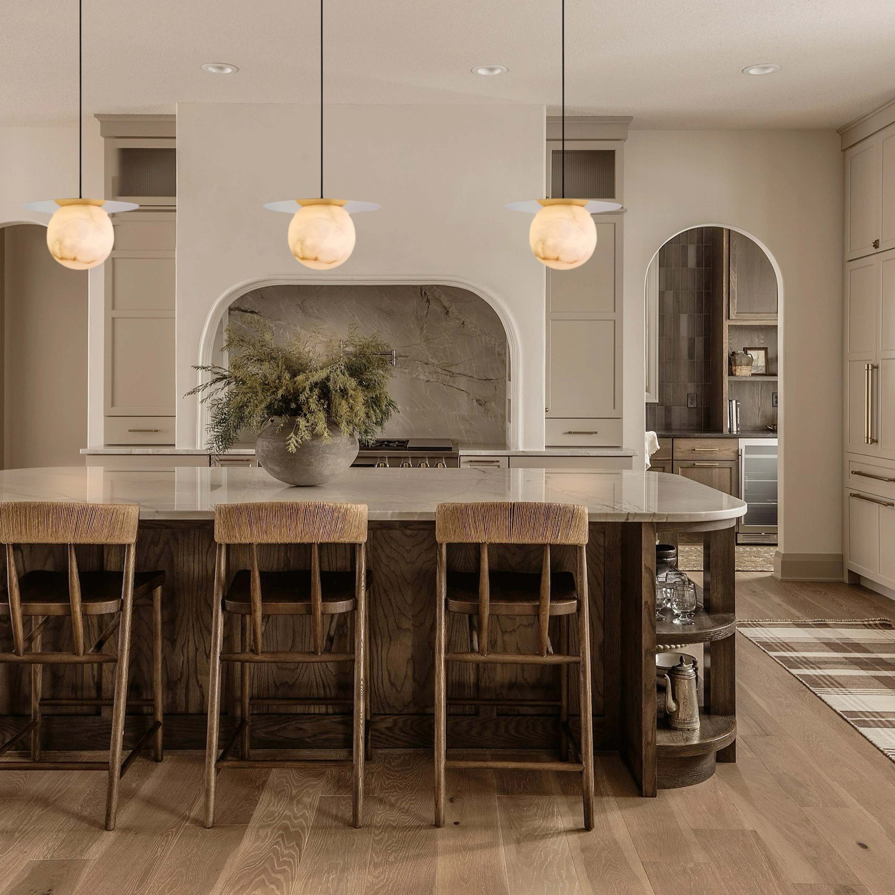 Dadaly Garfield Spanish Alabaster Small Art Bedside Pendant 16"D