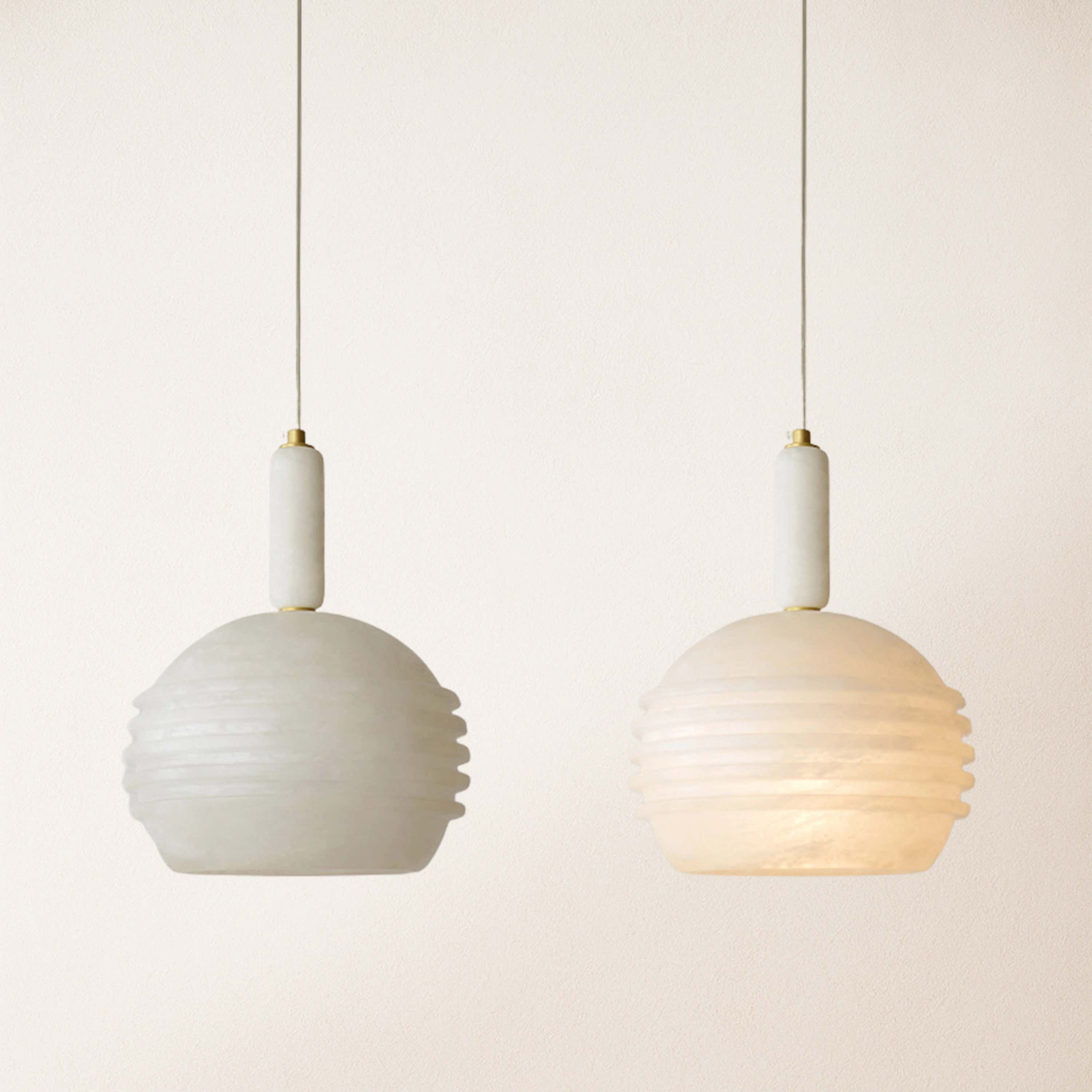 Dadaly Lottia Alabaster Small Art Pendant Light 10"D