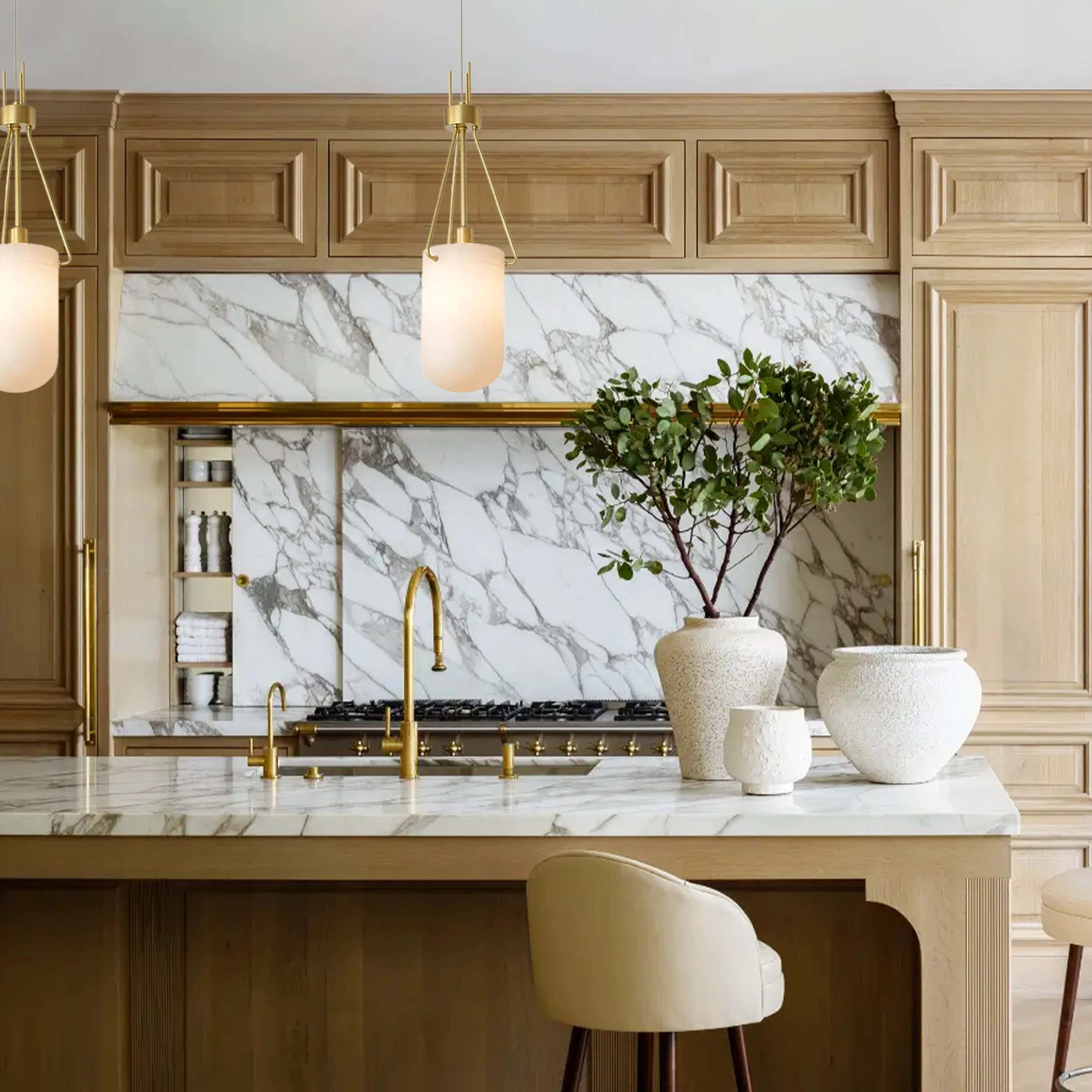 Dadaly Lottia Alabaster Small Art Pendant Light 7"D