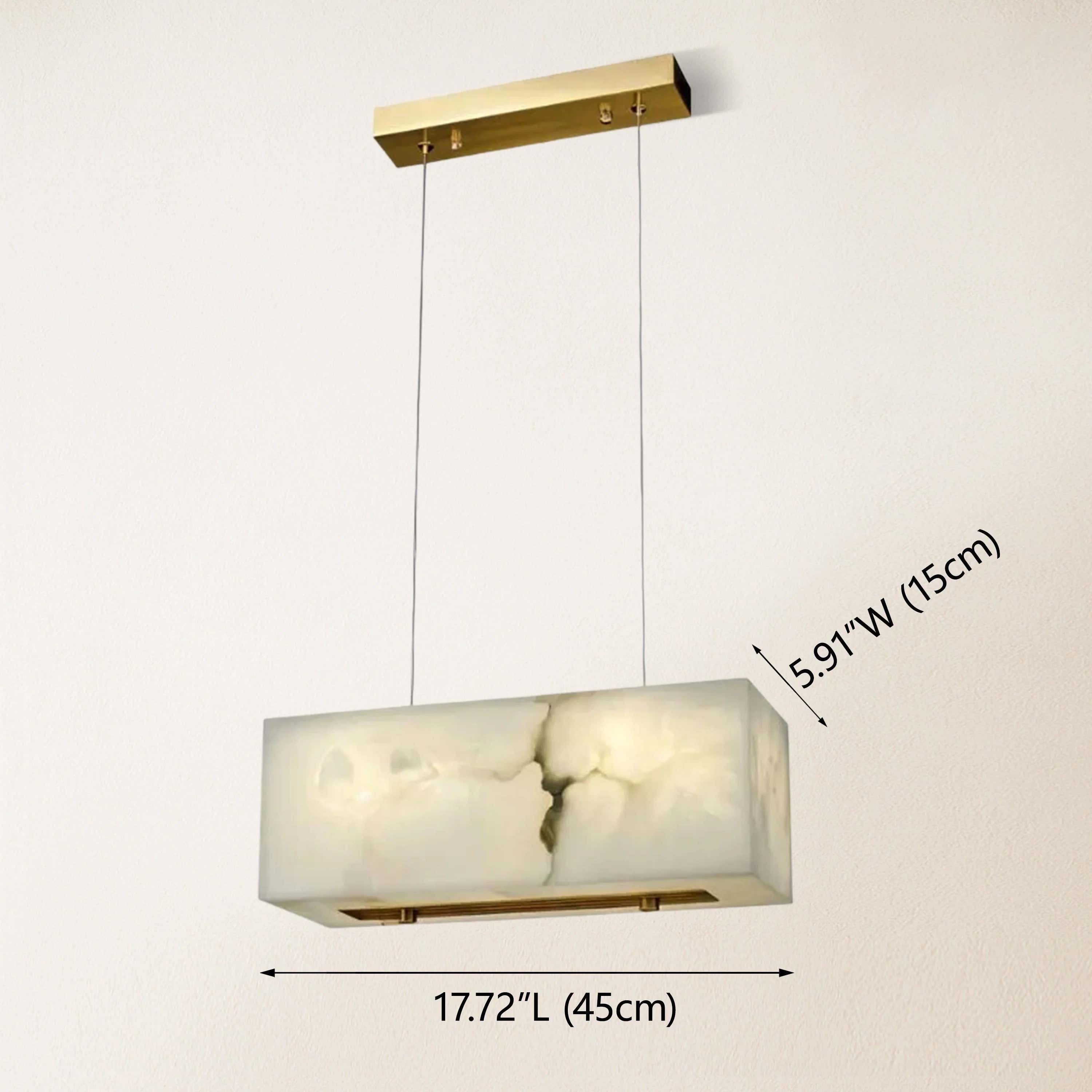 Dave Alabaster Cuboid Dining Room Chandelier 17.7"W#Finish_Gold