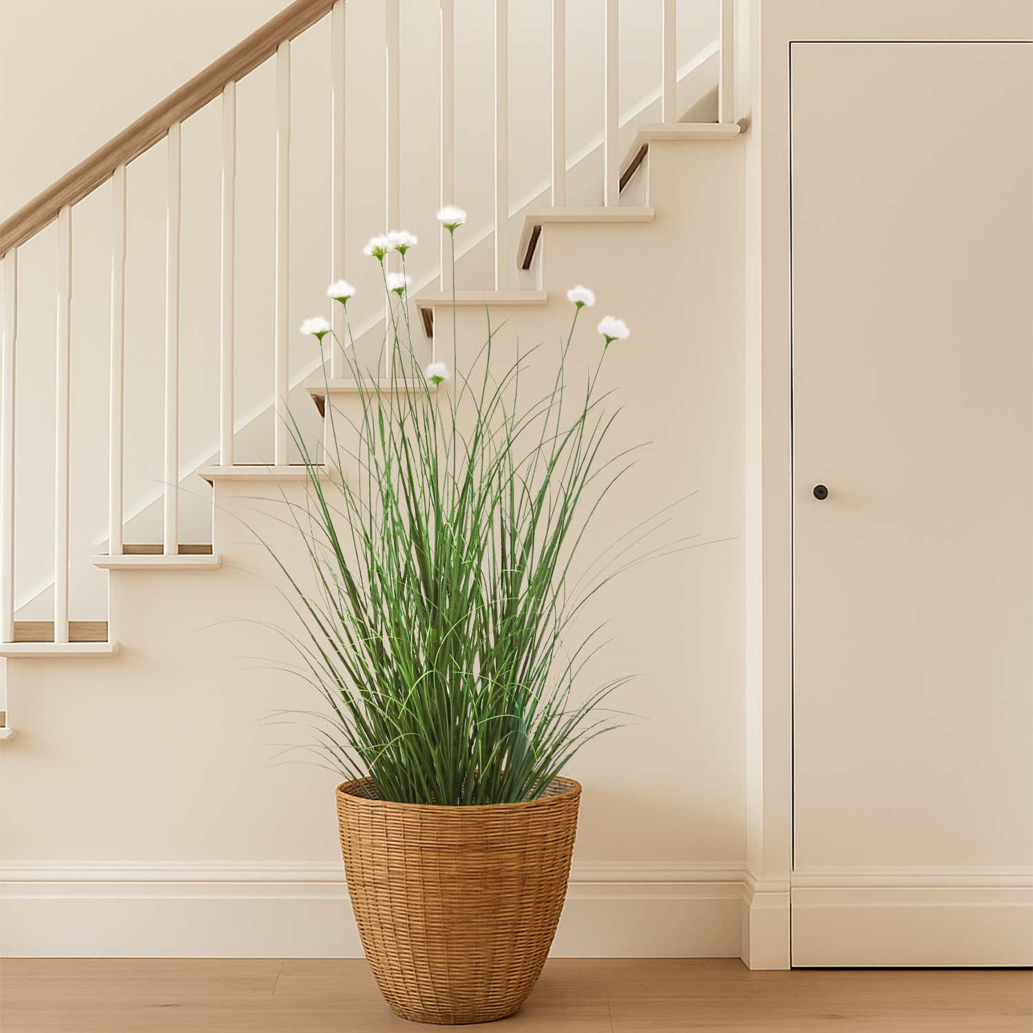 Artificial 9-Head Cosmos with Curved Onion Grass Bonsai 110cm H