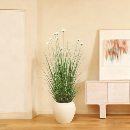 Artificial 9-Head Cosmos with Curved Onion Grass Bonsai 110cm H