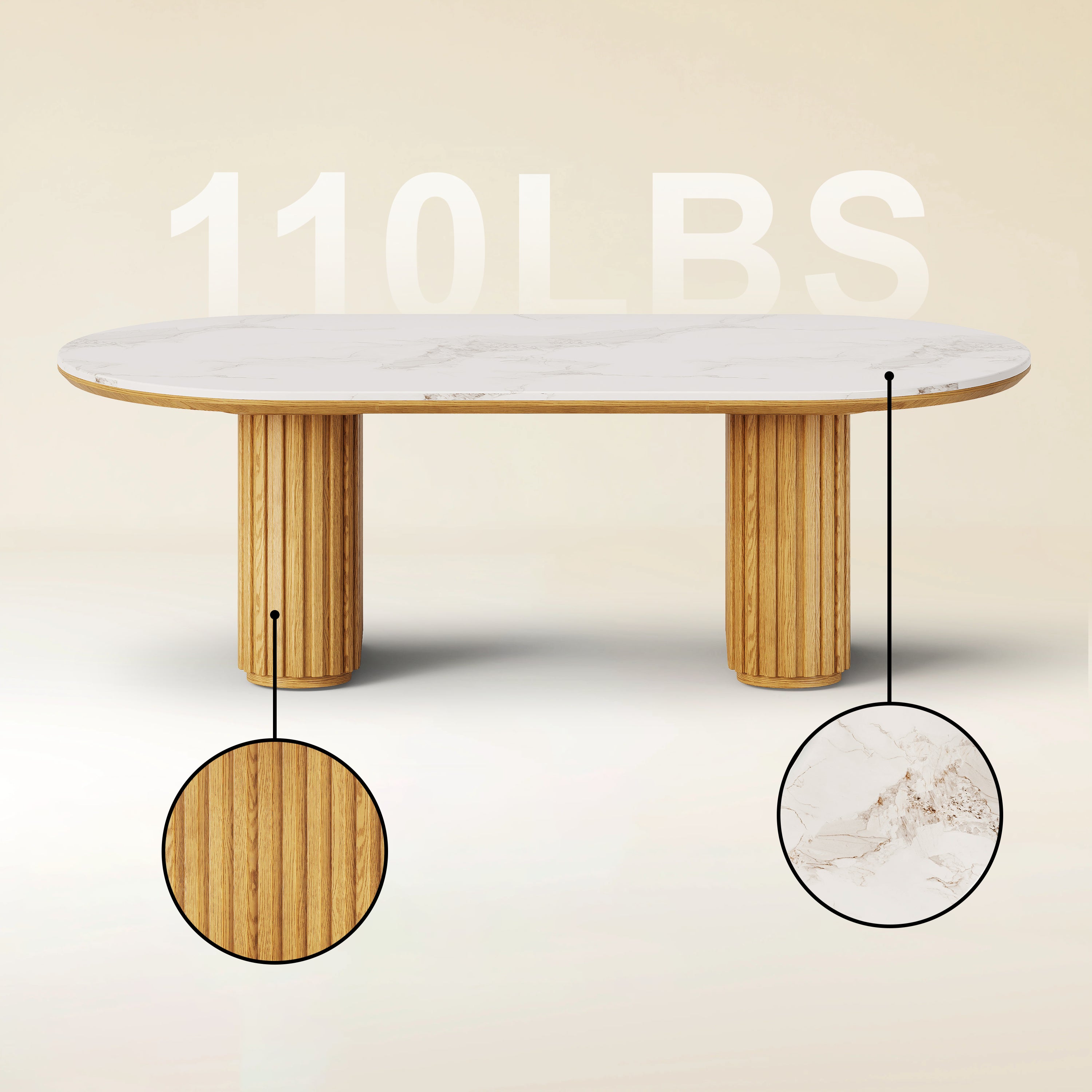 Emery Sintered Stone Coffee Table 120cm W