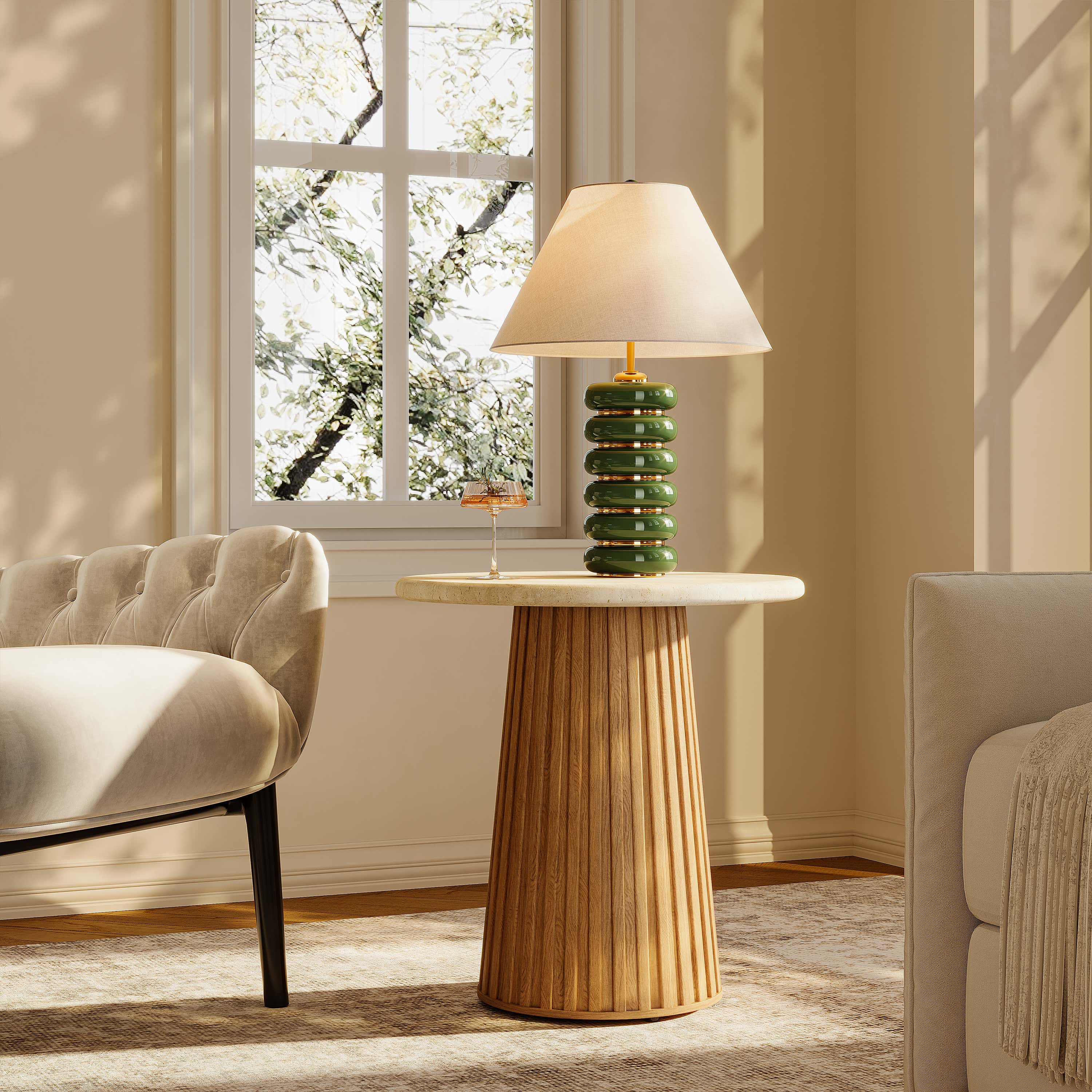 Emery Sintered Stone Side Table 50cm W