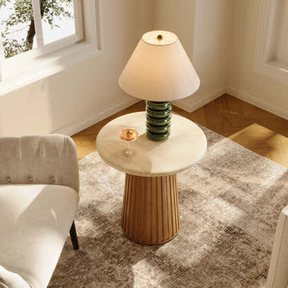 Emery Sintered Stone Side Table 50cm W