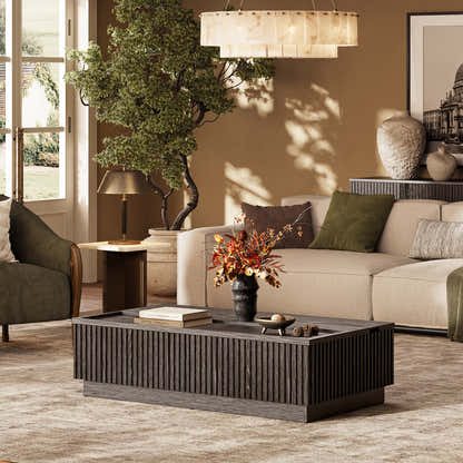 Avery Oak Lift-Top Storage Coffee Table 52"W