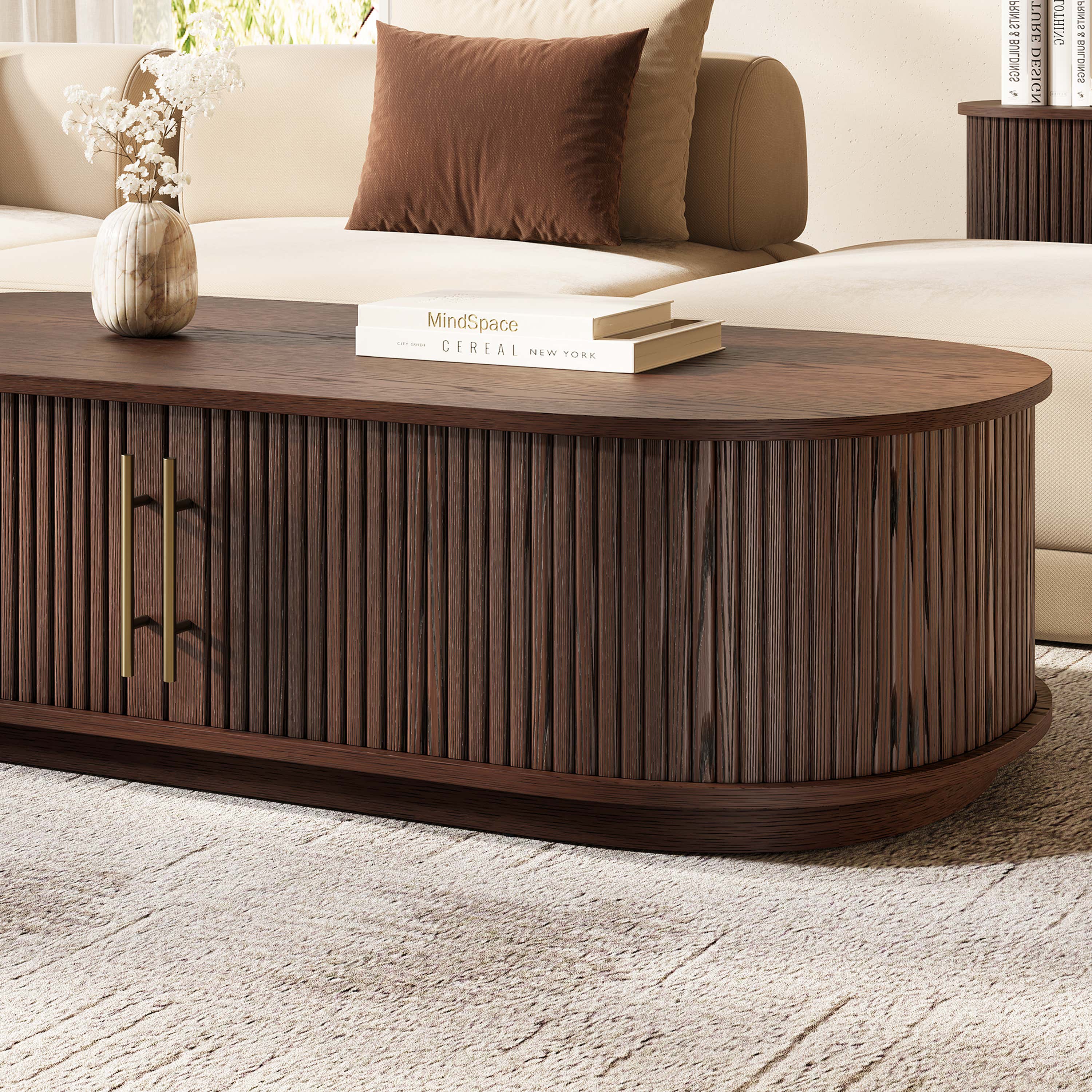 Sledin Sliding Door Coffee Table 55"W