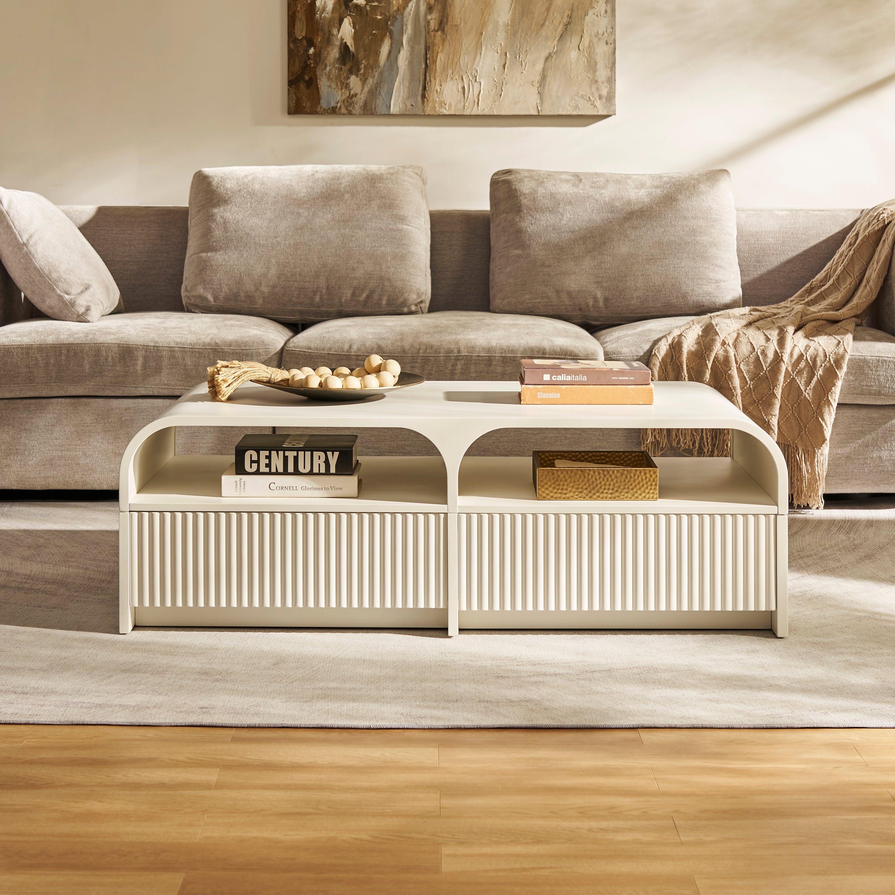 Naru Media Console and Coffee Table Set
