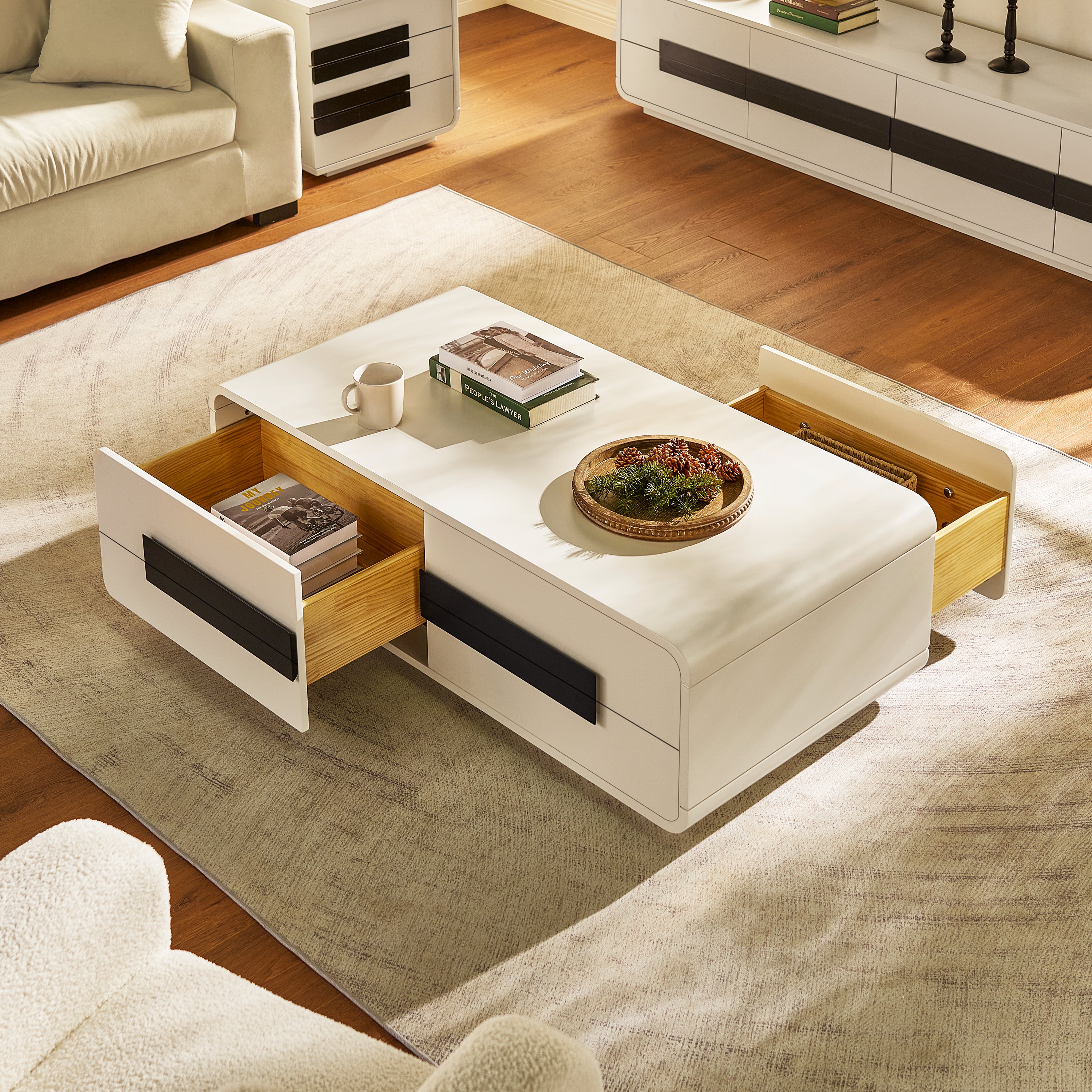Soren Media Console And Coffee Table Set