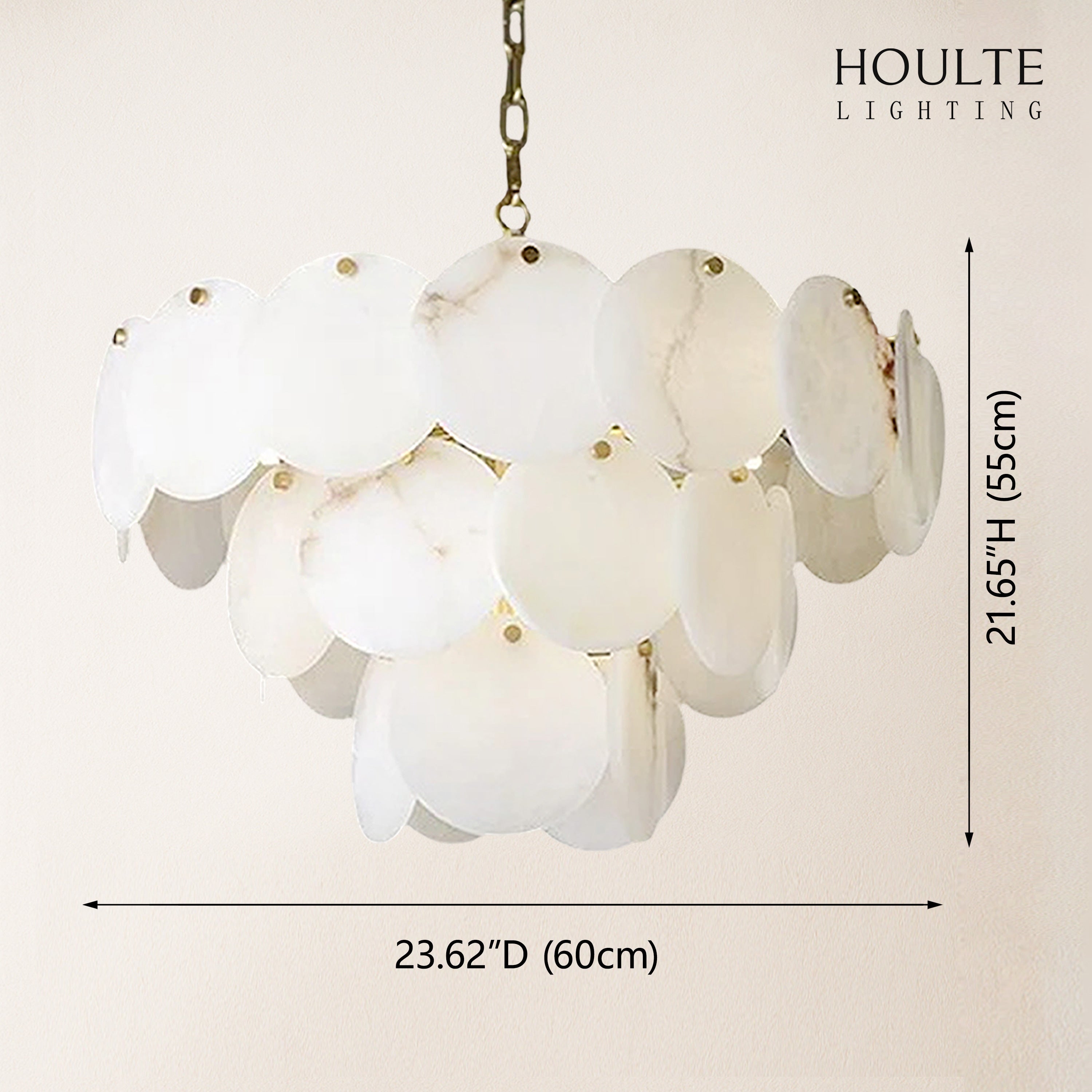Egwent Alabaster Dish Magnolia Multi-Tiered Round Chandelier 21"H