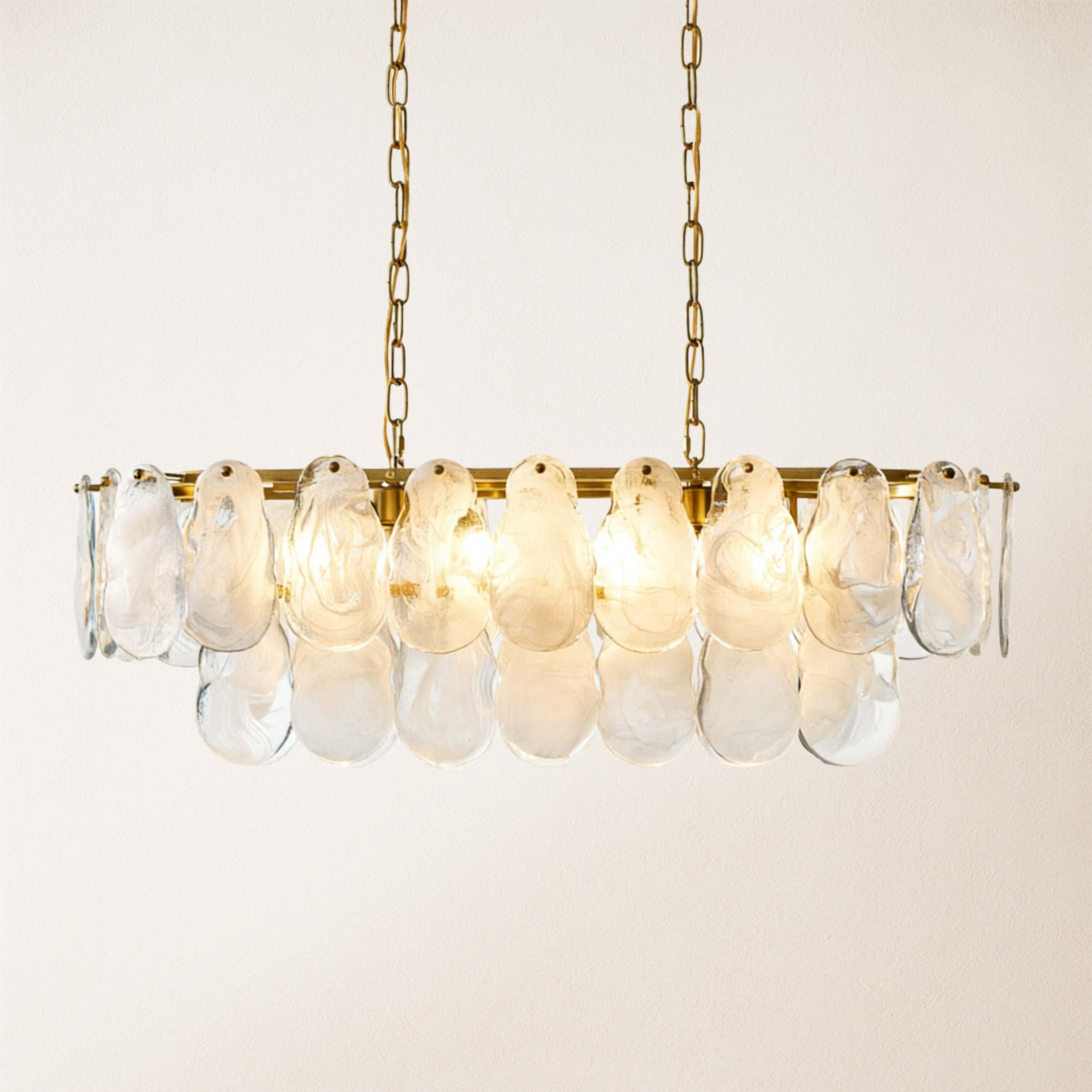 Elaris Glass Cloud Rectangular Chandelier 35"W