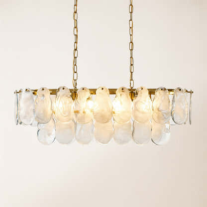 Elaris Glass Cloud Rectangular Chandelier 35"W