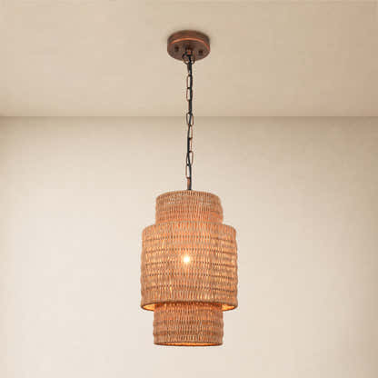 Cavana Rattan Round Pendant 9"D