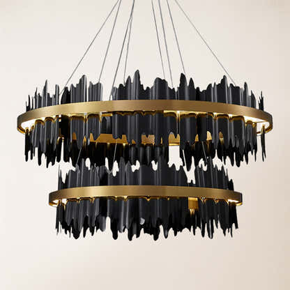 Arctira Metal Iceberg 2 Tiered Round Chandelier 32"D