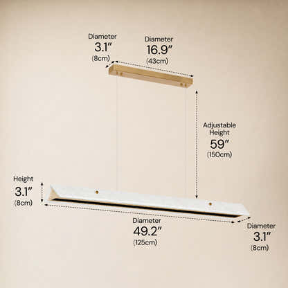 Pietra White Marble Linear Chandelier 49.2"D