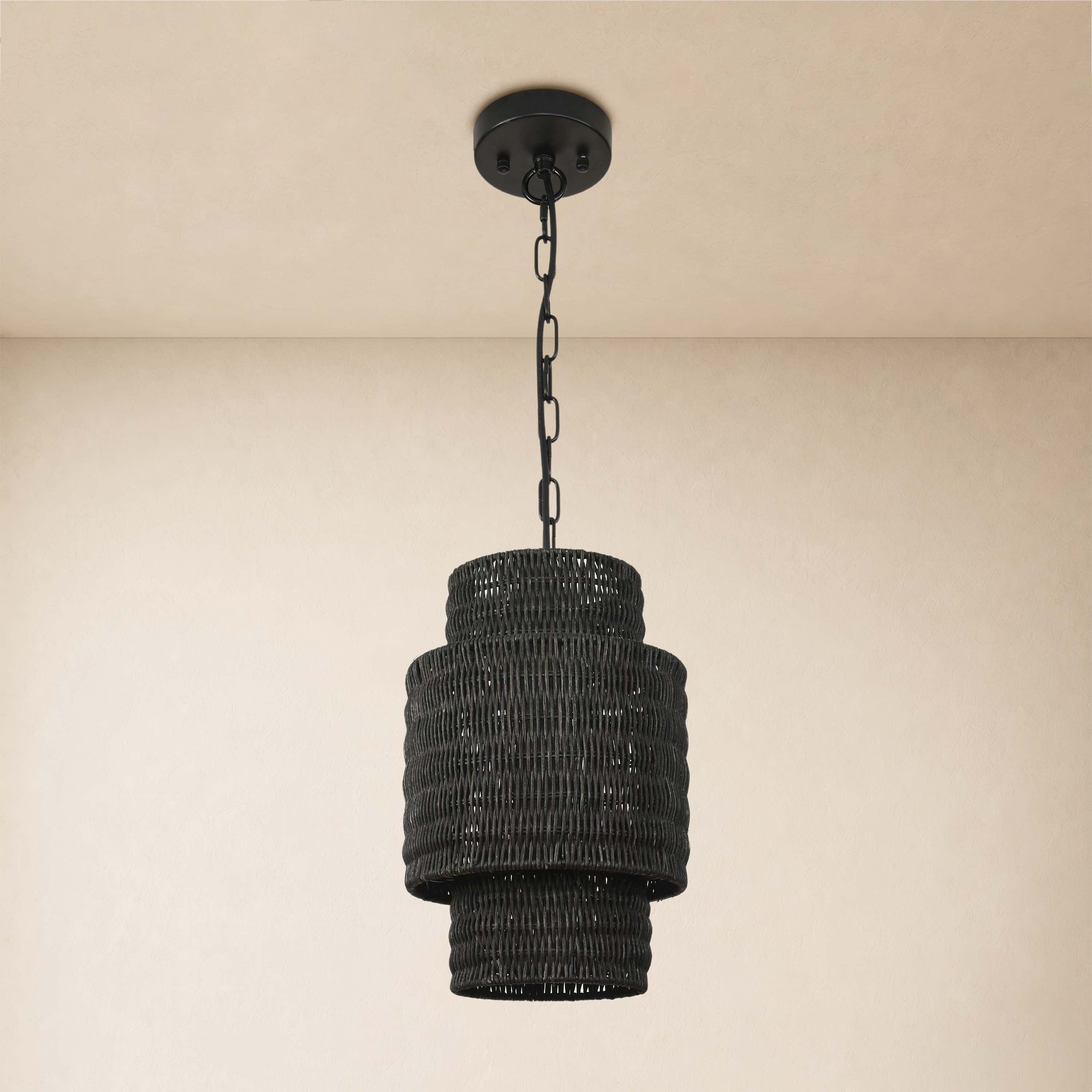 Cavana Rattan Round Pendant 9"D