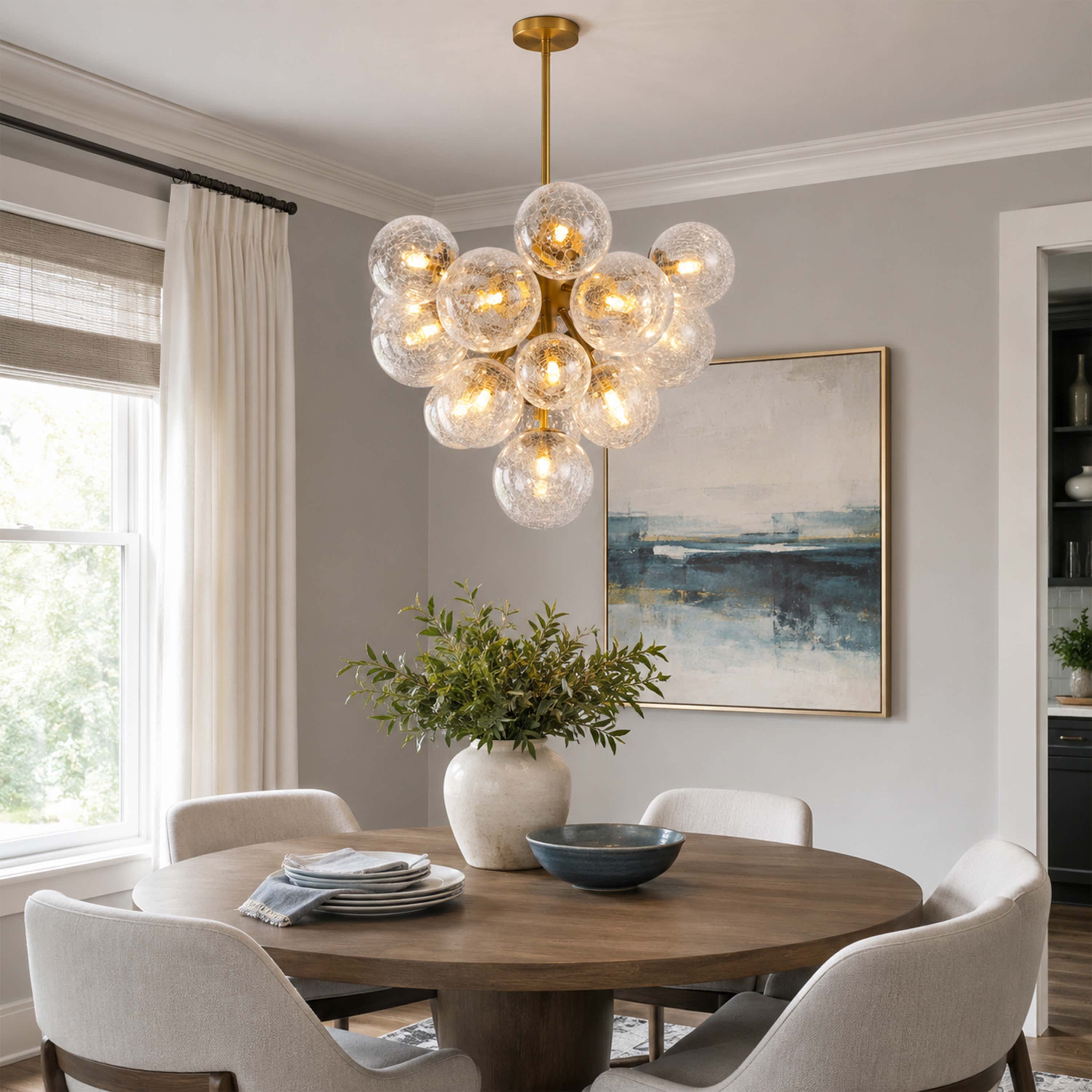 Elowen Crackled Glass Cluster Chandelier