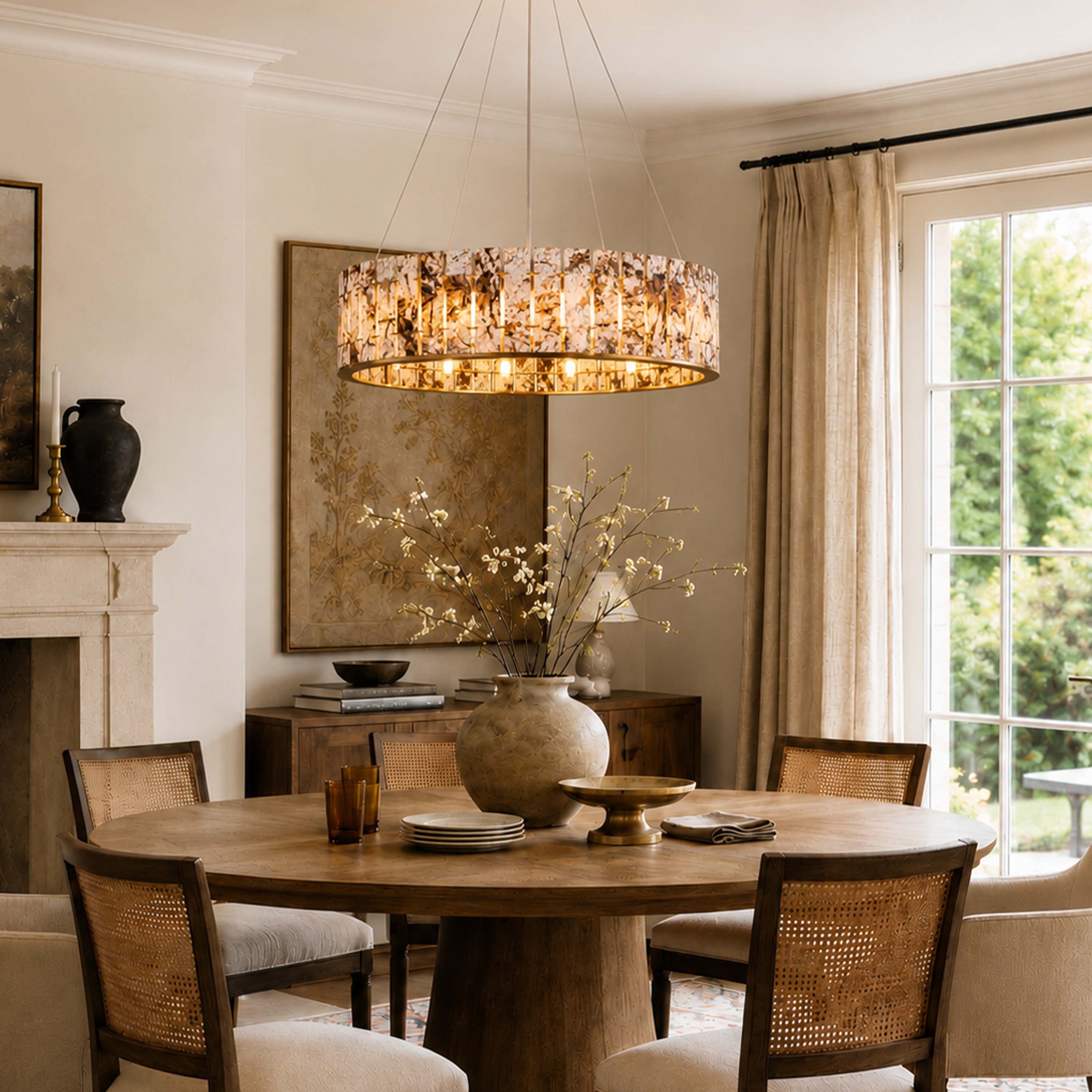 Pietra Marble Round Chandelier 23.6"D
