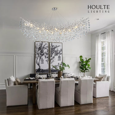 Frostleaf Crystal Cascade Tree Branch Linear Chandelier 72"