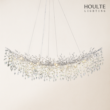 Frostleaf Crystal Cascade Tree Branch Linear Chandelier 72"