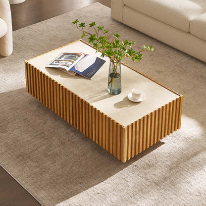 Isla Oak Sintered Stone Rectangle Coffee Table 120cm