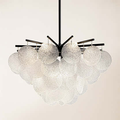 Velmora Glass Disc Tiered Chandelier 24"D