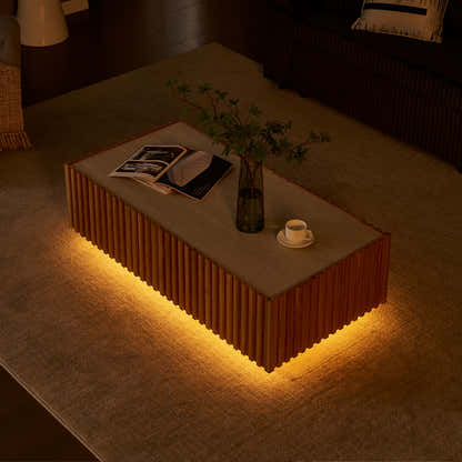 Isla Oak Sintered Stone Rectangle Coffee Table 120cm