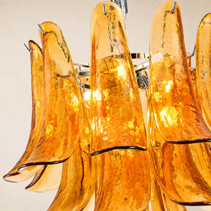 Nivelle Textured Glass Petal Chandelier 19.6"D