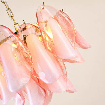 Nivelle Textured Glass Petal Chandelier 19.6"D