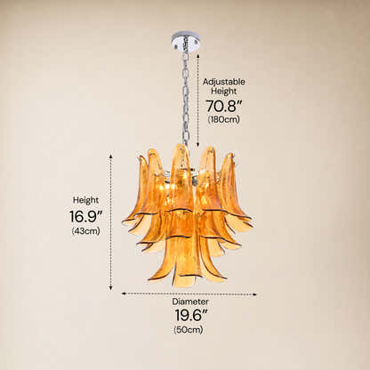 Nivelle Textured Glass Petal Chandelier 19.6"D