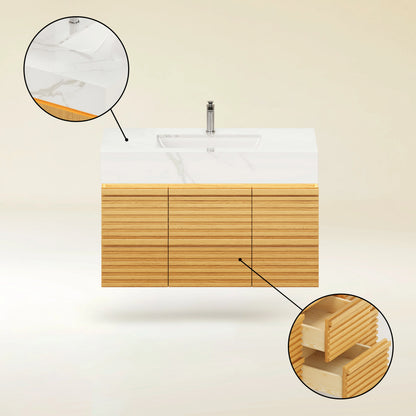 Isla Oak Bathroom Vanity 91cm W