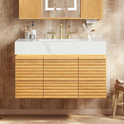 Isla Oak Bathroom Vanity 91cm W
