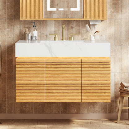 Isla Oak Bathroom Vanity 91cm W