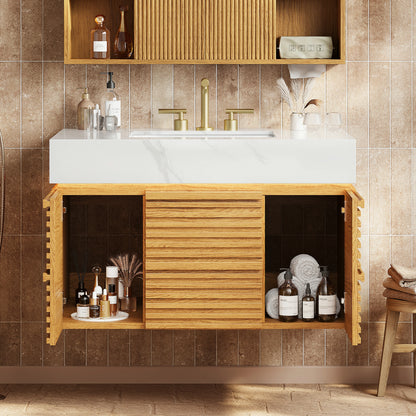 Isla Oak Bathroom Vanity 91cm W