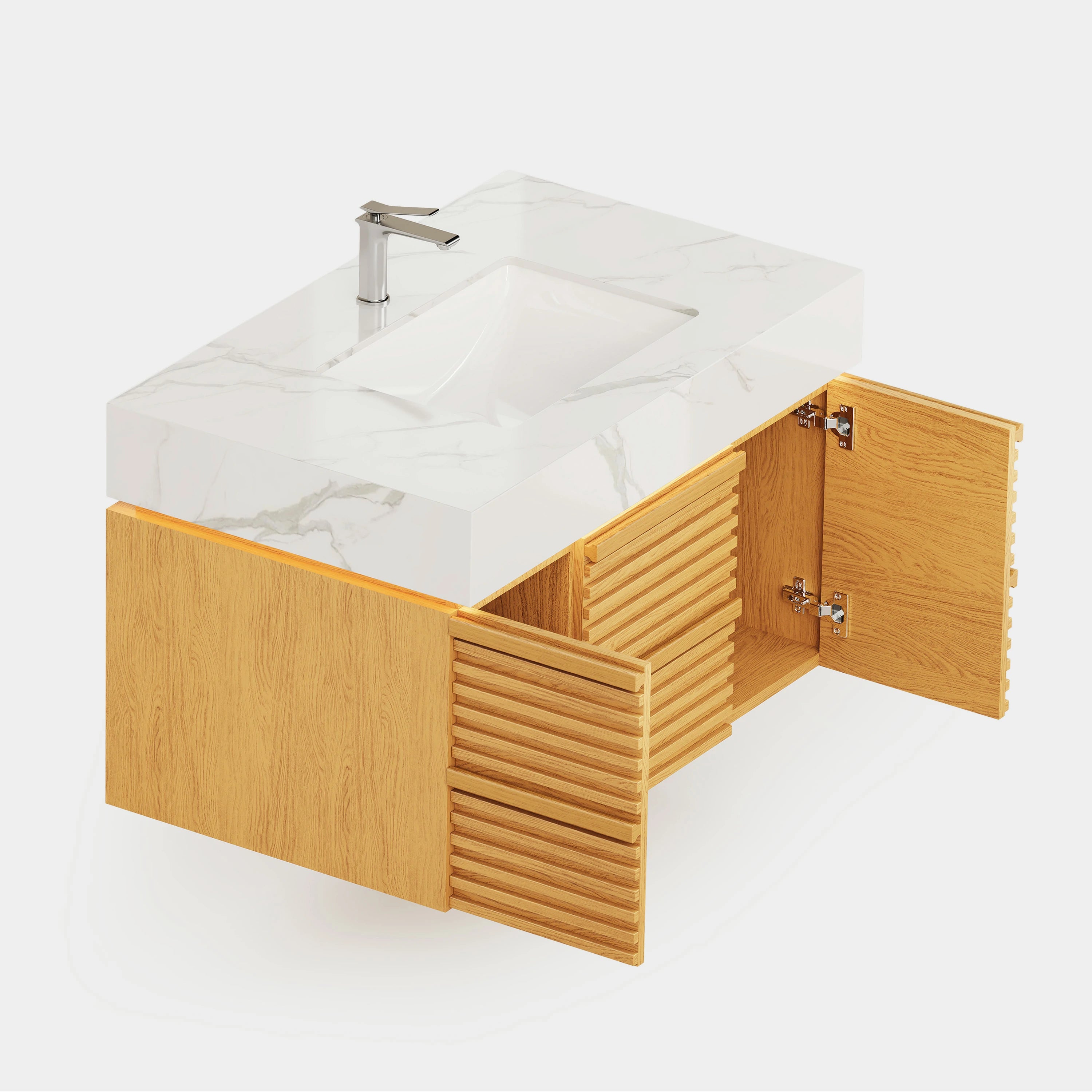 Isla Oak Bathroom Vanity 91cm W