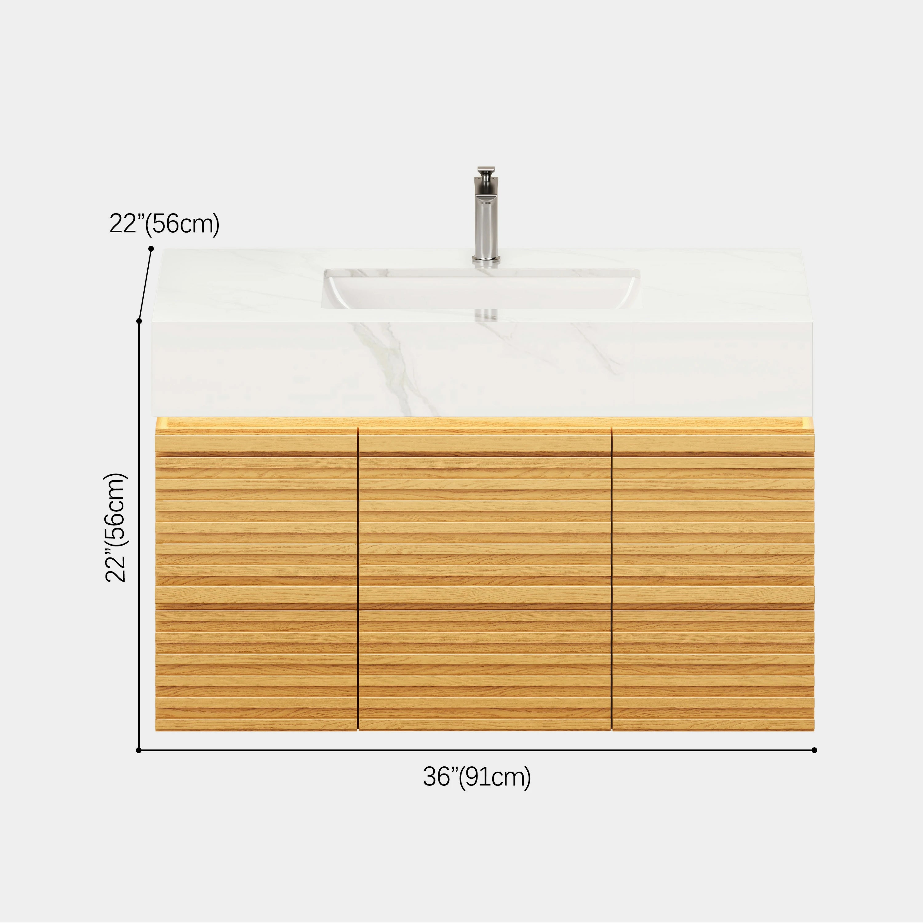 Isla Oak Bathroom Wall Mirror And Vanity Set