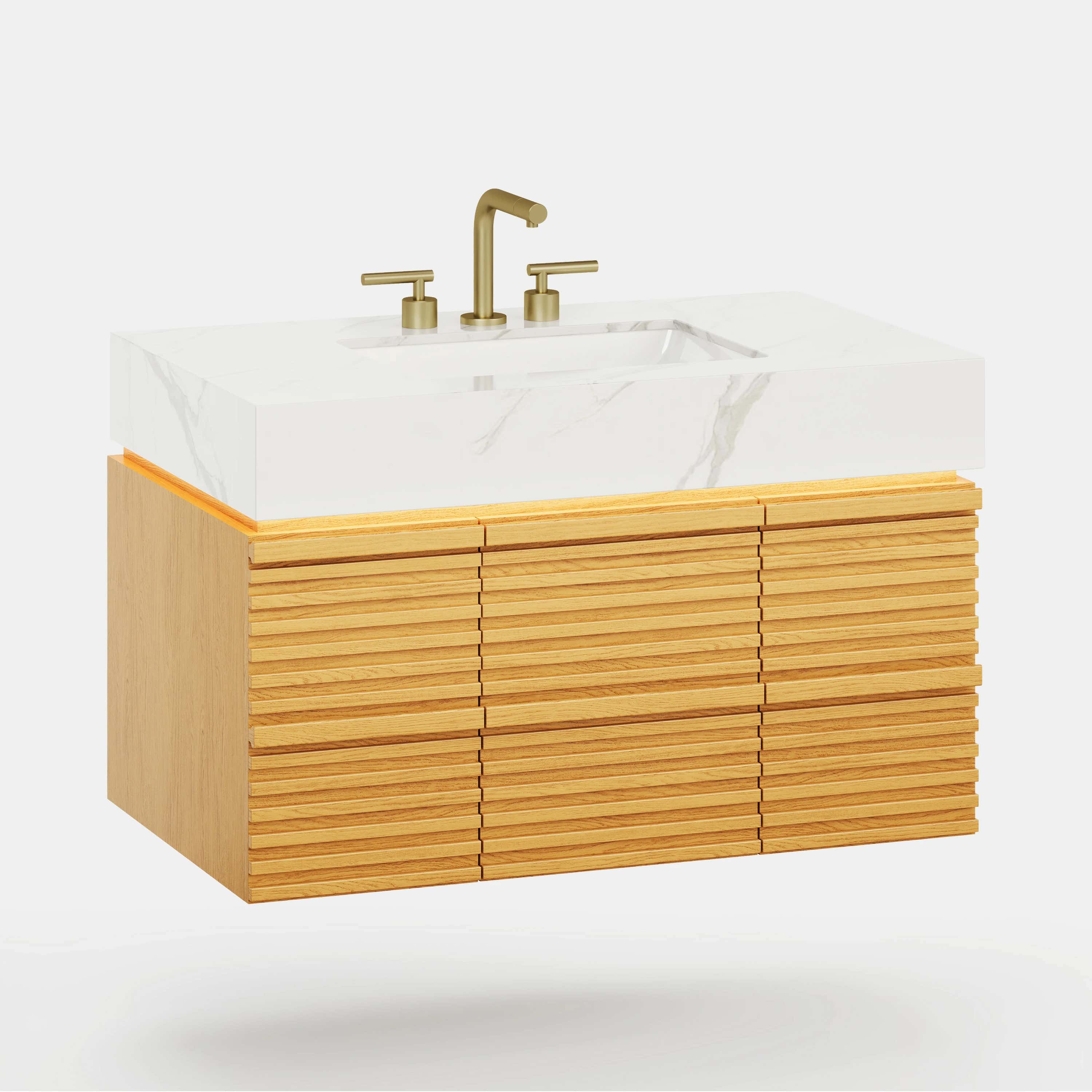 Isla Oak Bathroom Vanity 91cm W