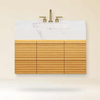 Isla Oak Bathroom Wall Mirror And Vanity Set