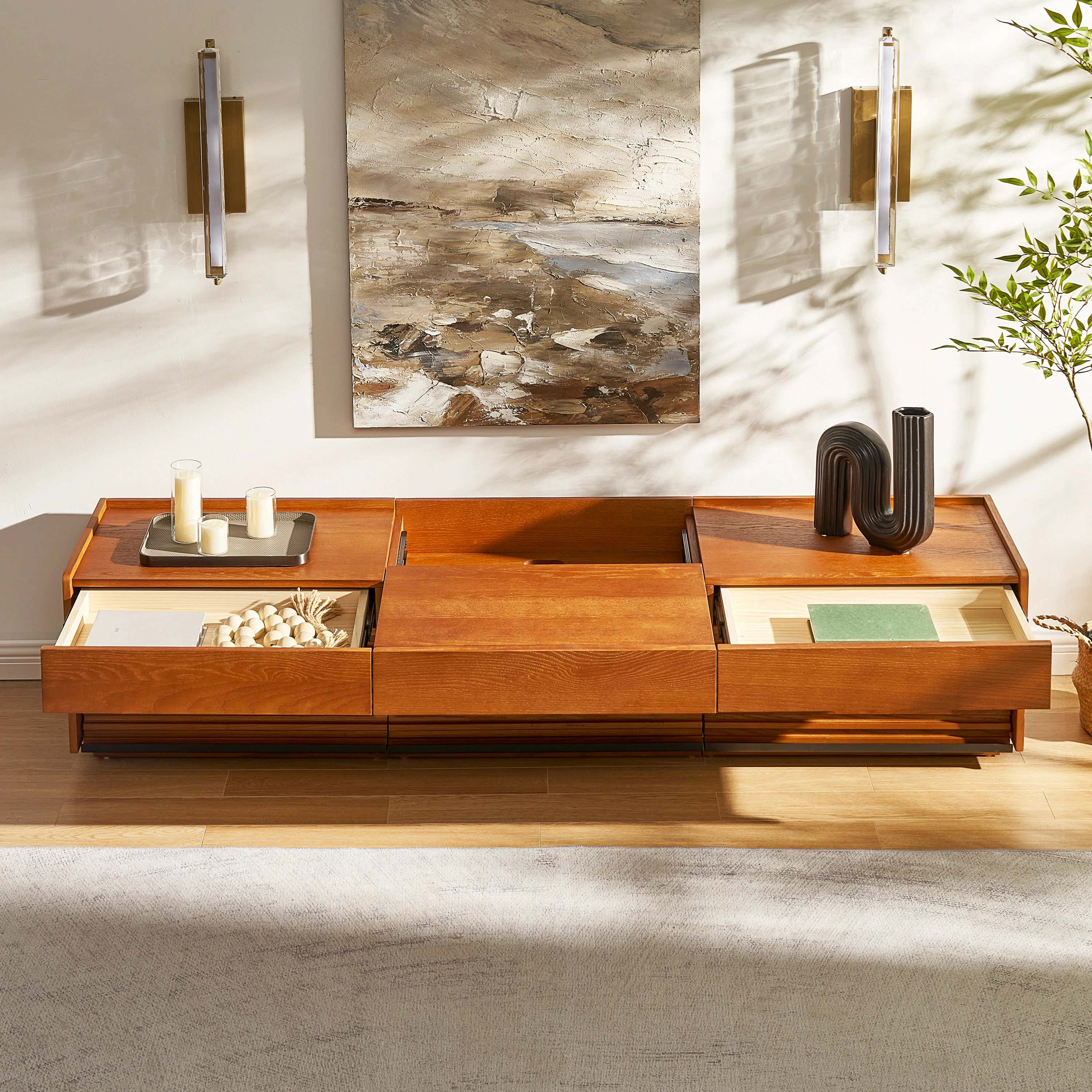 Devon Oak Media Console  71"