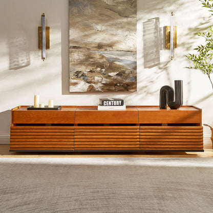 Devon Oak Media Console  And Coffee Table Set